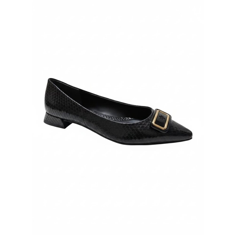 TORY BURCH GEORGIA Water Snake Leather Pointed Toe Flat Shoe Women Size 9 & 10.5
